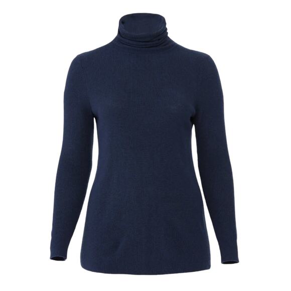 Universal Standard Navy Blue Aso Ribbed Turtleneck Sweater - Picture 4 of 12